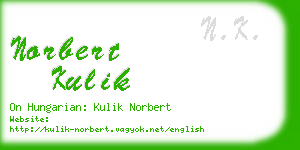 norbert kulik business card